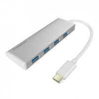 Ultra Slim Aluminium USB-C Type-C External 4 USB 3.0 Port Hub for PC  Apple Mac